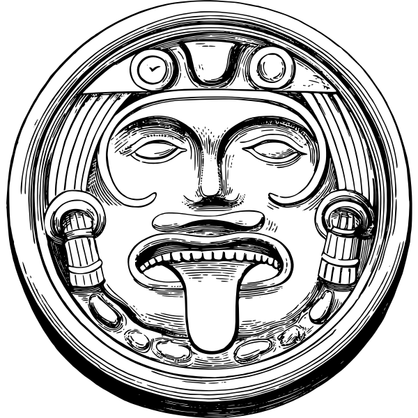 SVG Mexican sun stone face