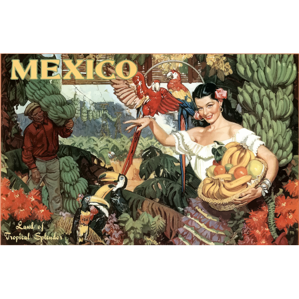 SVG Mexican tourism poster