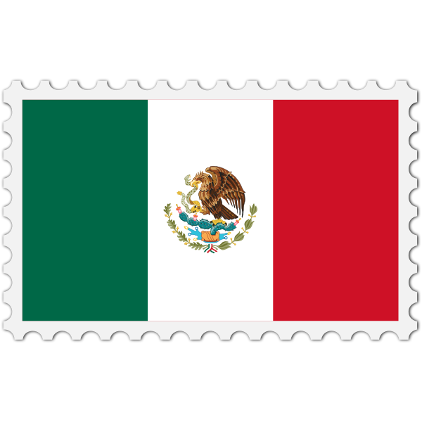SVG Mexico flag stamp