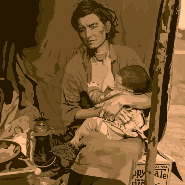 SVG Migrant mother vector image