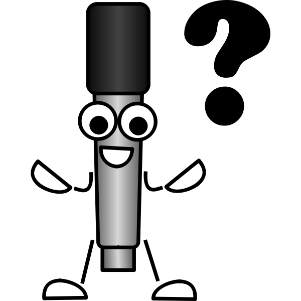 SVG Mike the mic asking a question vector clip art
