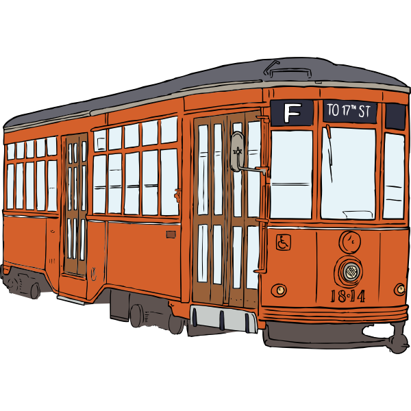 SVG Milan streetcar vector drawing