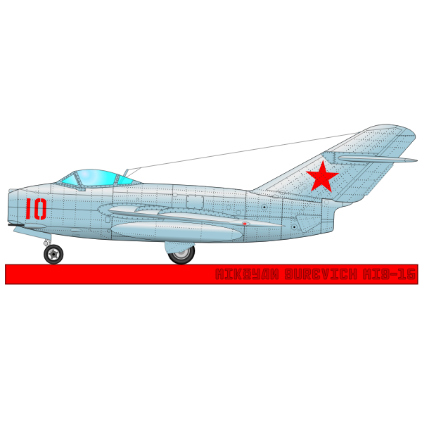 SVG Military aircraft MIG-15 vector