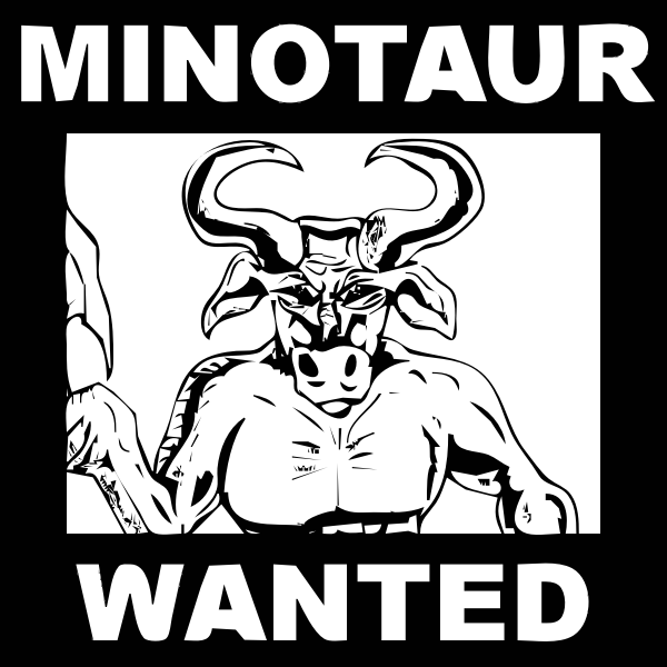 SVG Minotaur wanted poster