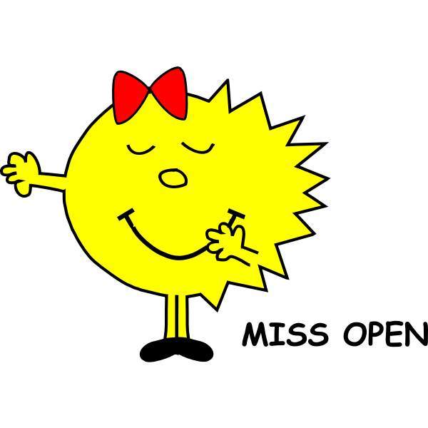 SVG Miss Open emoticon vector clip art