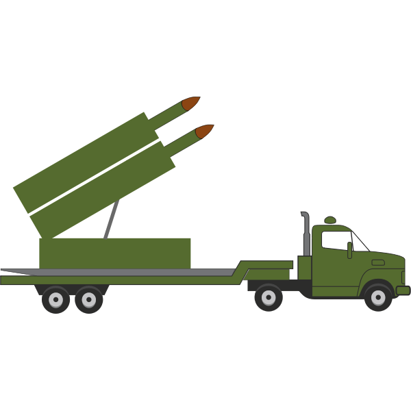 SVG Missile truck vector graphics with rocket artillery