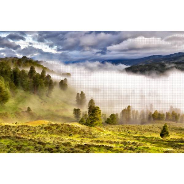 SVG Misty valley vector illustration