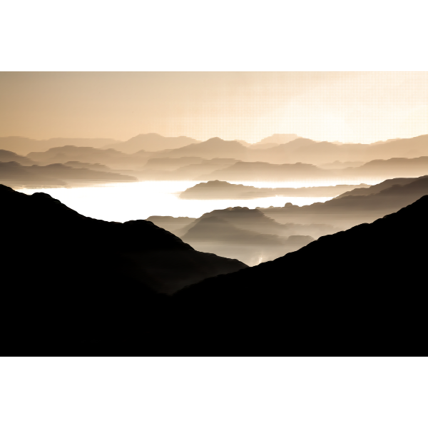 SVG Misty valley vector silhouette