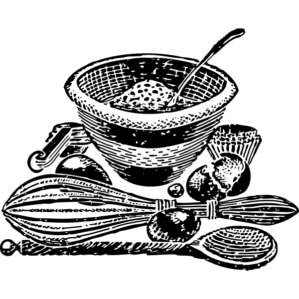 SVG Mixing bowl and tools