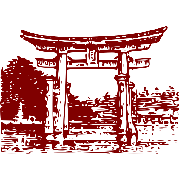 SVG Miyajima Torii in red vector illustration