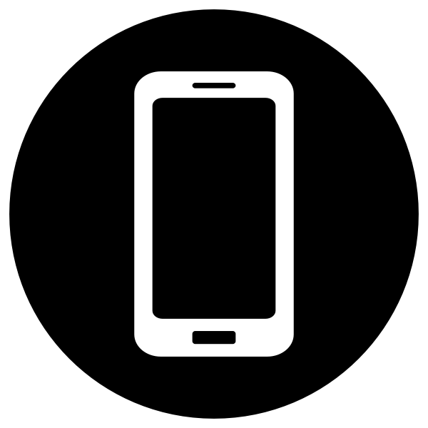 SVG Mobile Icon - White on Black