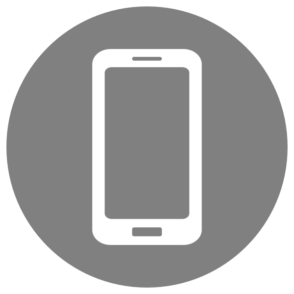 SVG Mobile Icon - White on Grey