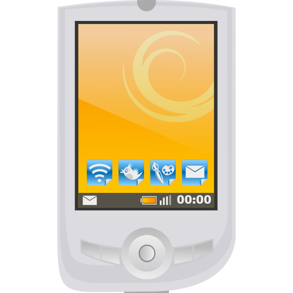 SVG Modern PDA with apps vector image