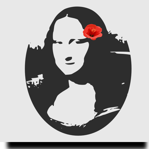 SVG Mona Lisa with hibiscus