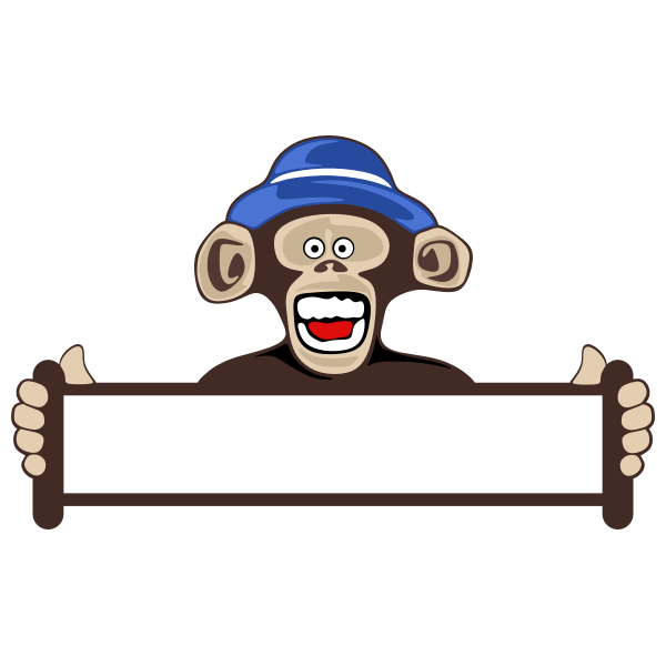 SVG Monkey holding blank sign