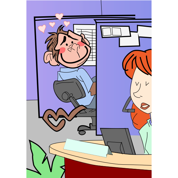 SVG Monkey in office vector illustration
