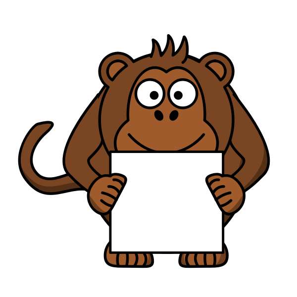 SVG Monkey with white card