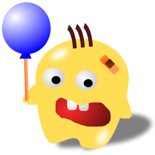 SVG Monster with a balloon vector image