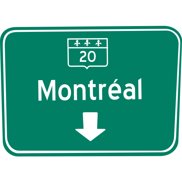 SVG Montreal lane traffic sign