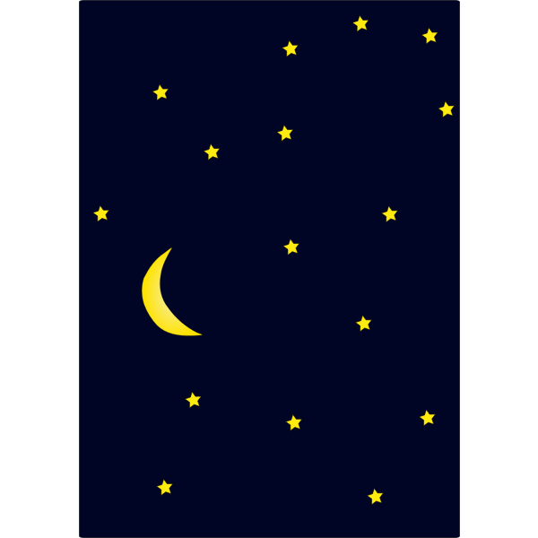 SVG Moon and sky full of stars vector background
