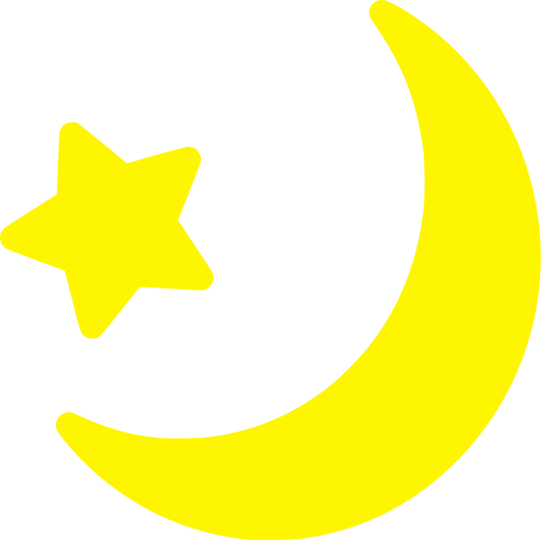 SVG Moon and star in yellow color