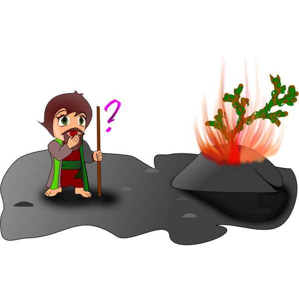 SVG moses and the burning bush chibi version