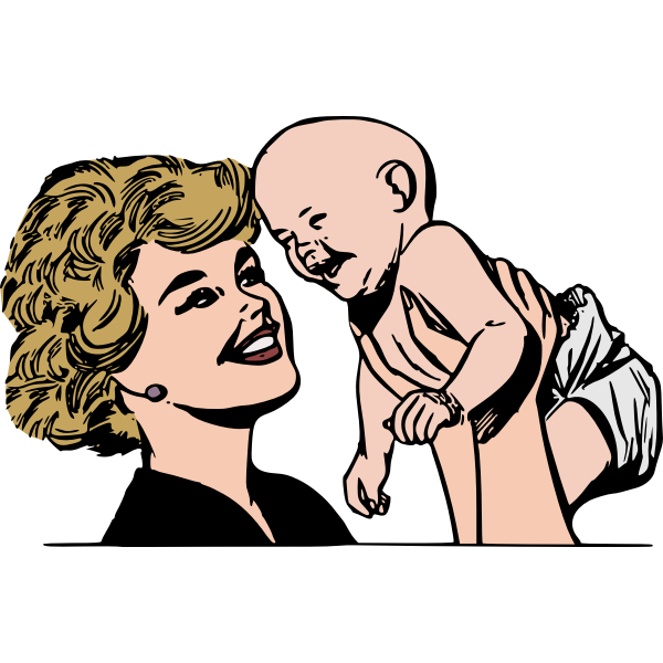 SVG Mother and baby image