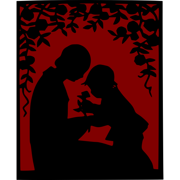 SVG Mother and child scenery vector image