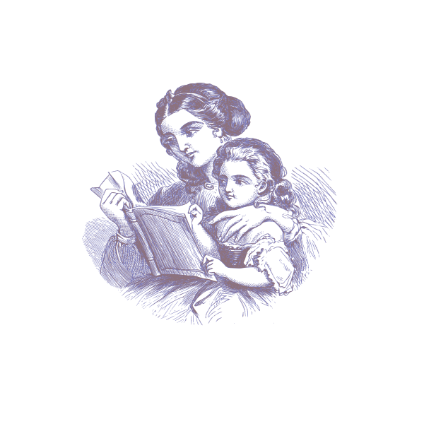 SVG Mother reading for her daughter