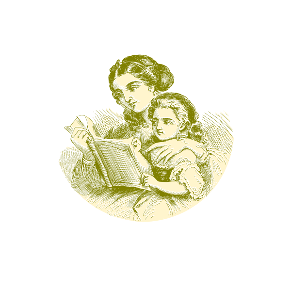 SVG Mother reading for her daughter vector image