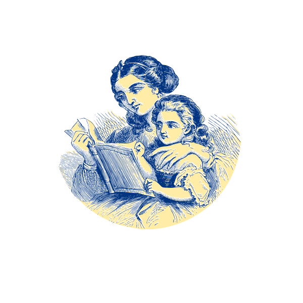 SVG Mother reading to her daughter