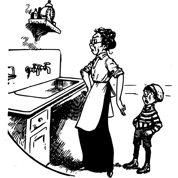 SVG Mother Son and Clock