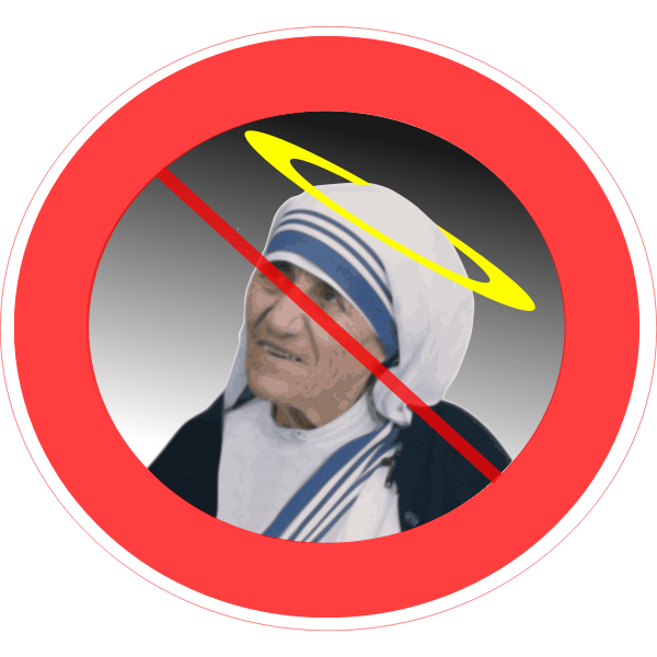 SVG Mother Teresa prohibition sign