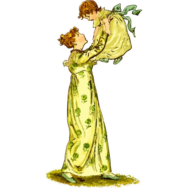 SVG Mother with baby