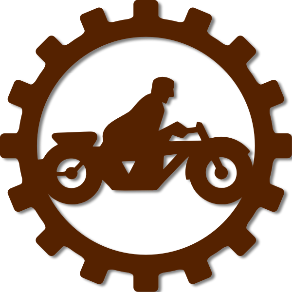 SVG Motorbike rider in a gear sign vector image