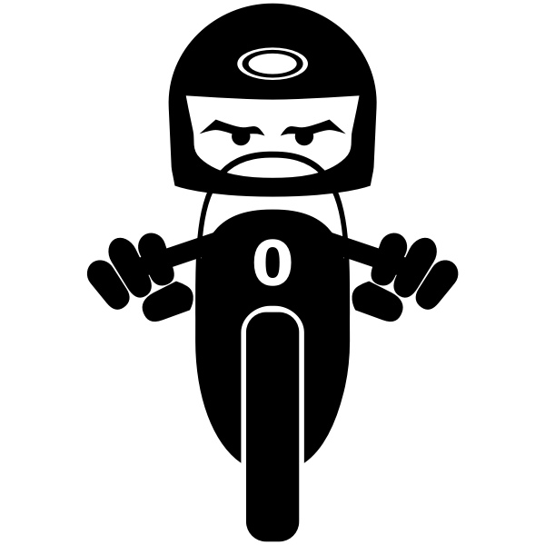 SVG Motorbike rider vector drawing