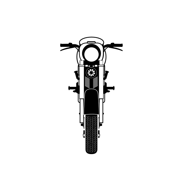 SVG Motorbike silhouette front view