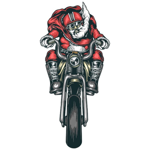 SVG Motorcycle Santa vector image