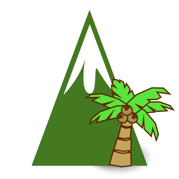 SVG Mountain and palm tree