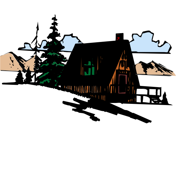SVG Mountain cottage image