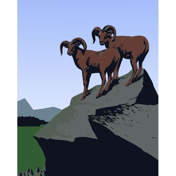 SVG Mountain goats image