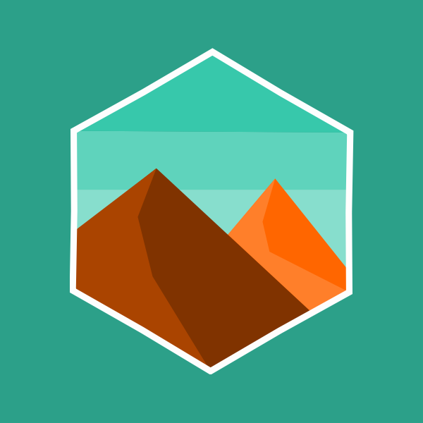 SVG Mountain in hexagon frame