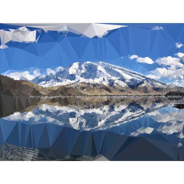 SVG Mountain lake reflection-low poly