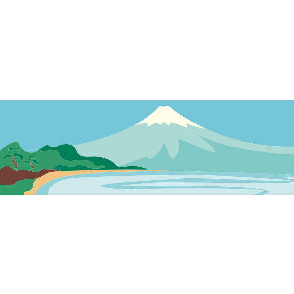 SVG Mountain scene vector colorful drawing