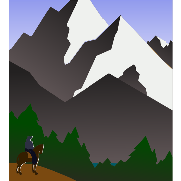 SVG Mountain scene vector image