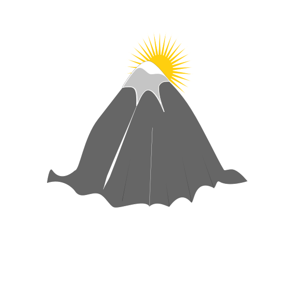 SVG Mountain with sun behind