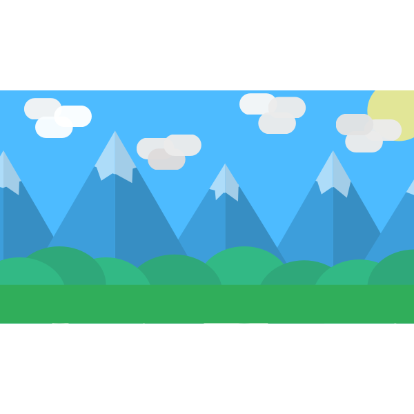 SVG Mountains on a sunny day