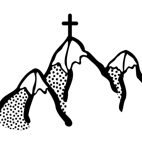 SVG Mountains with cross