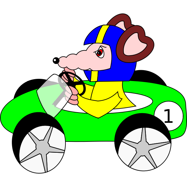 SVG Mouse driving a car vector illustration