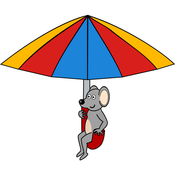 SVG Mouse under umbrella vector clip art